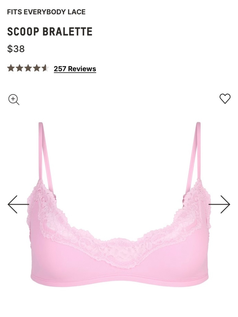 SKIMS Fits Everybody Lace Scoop Bralette in Bubblegum